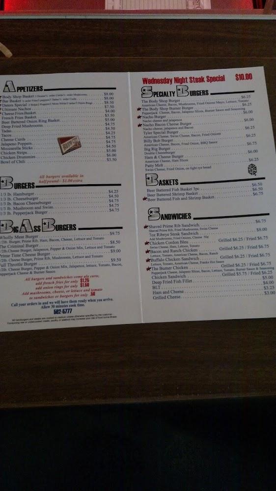 Micki's Bodyshop Bar & Grill Menu image 3